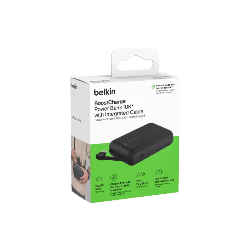 باور بانك Belkin 10000 mAh, Black (BPB021HQBK)