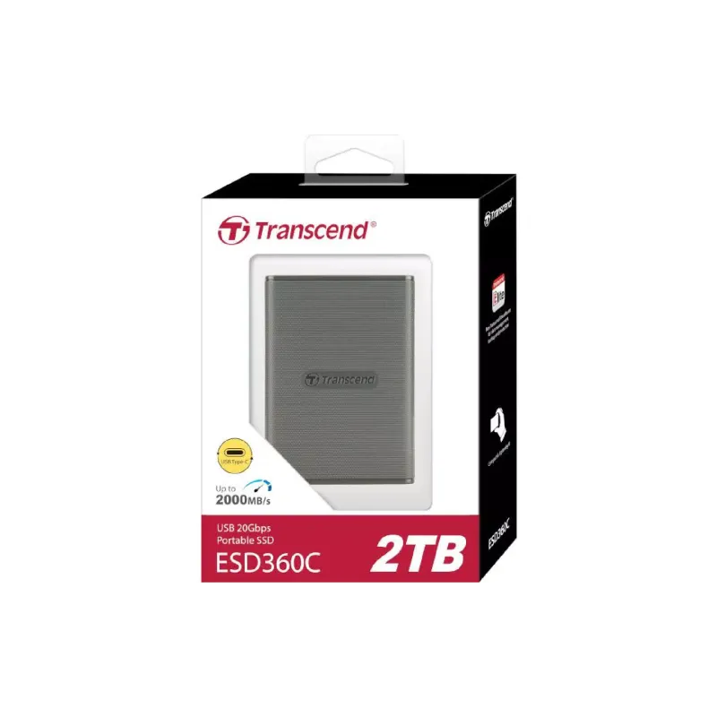 Накопичувач USB Transcend (TS2TESD360C), USB 3.2 G2, Gray