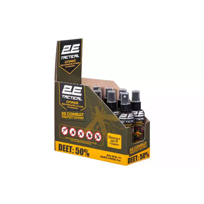 Spray against mosquitoes, ticks and midges 2E Combat Protect 50 Pro (2E-RPLNTDT50-10DB)