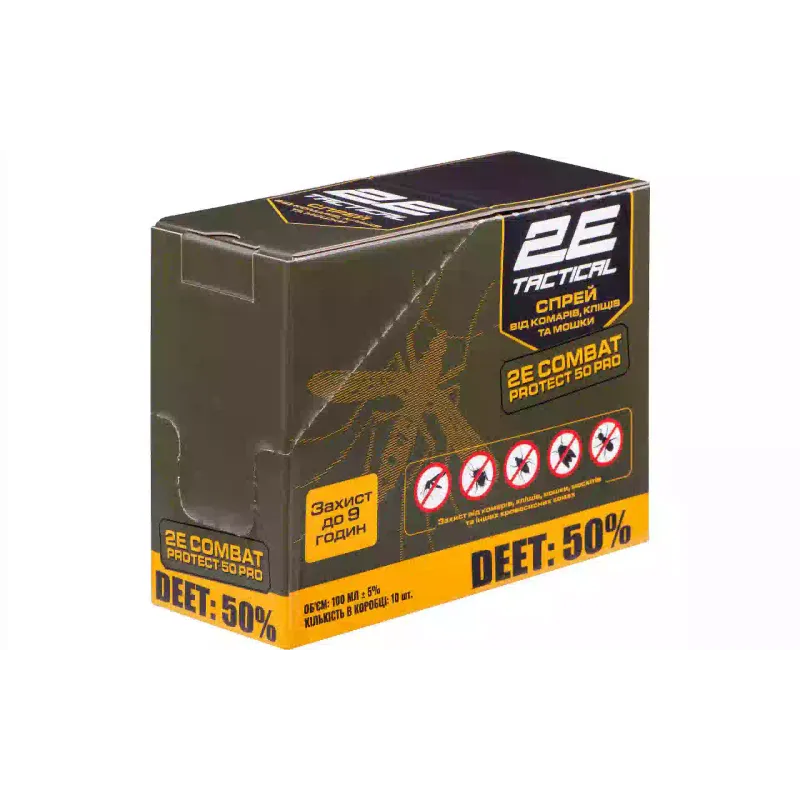 Spray against mosquitoes, ticks and midges 2E Combat Protect 50 Pro (2E-RPLNTDT50-10DB)