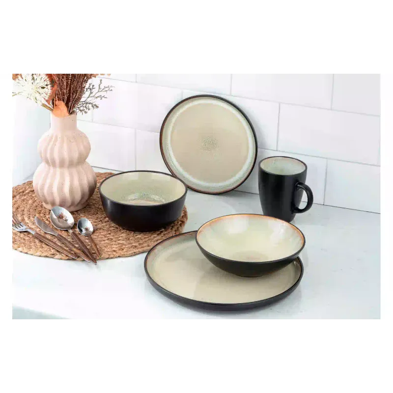 Dinner plate Ardesto Bolzano, Black/Green (AR2927BM)