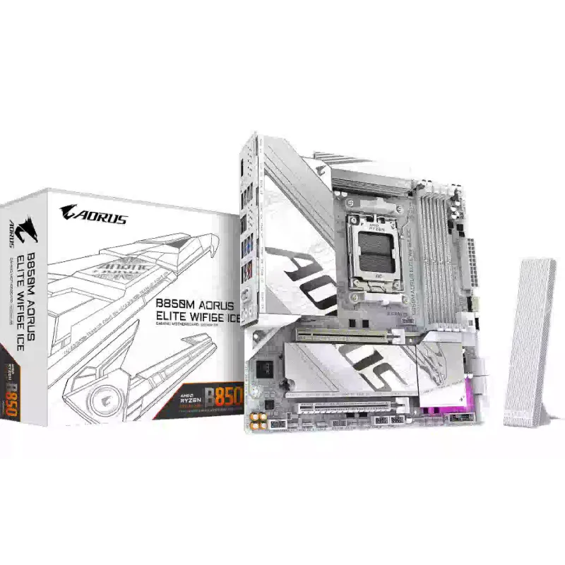 Hauptplatine Gigabyte Aorus Elite Ice B850 B850, Ice (B850M AORUS ELITE WIFI6E ICE)