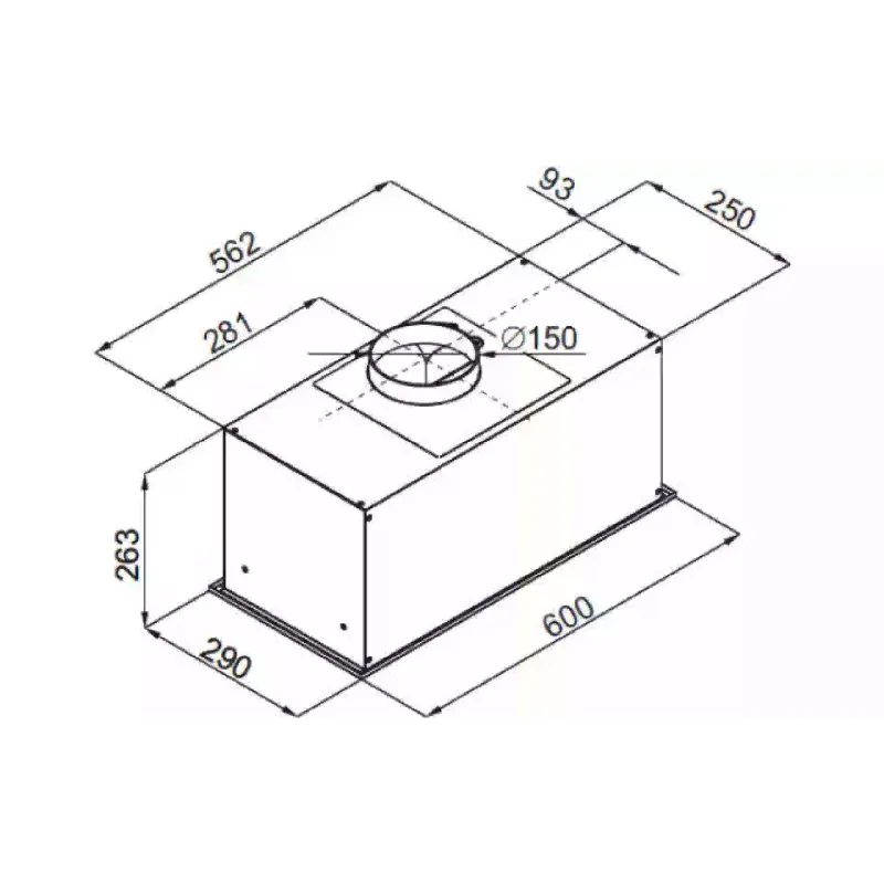 Integrierte Haube Hansa, Black (OMC6551BH)