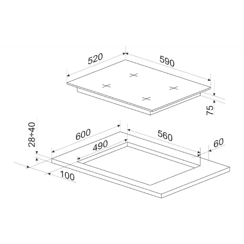 Főzőlap Hansa, Black (BHKS610505)