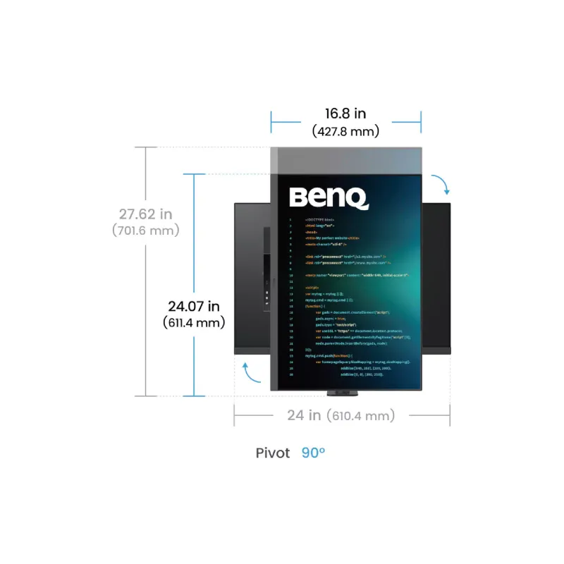 شاشة Benq RD280UA, Metallic Grey (9H.LM2LJ.TBE)