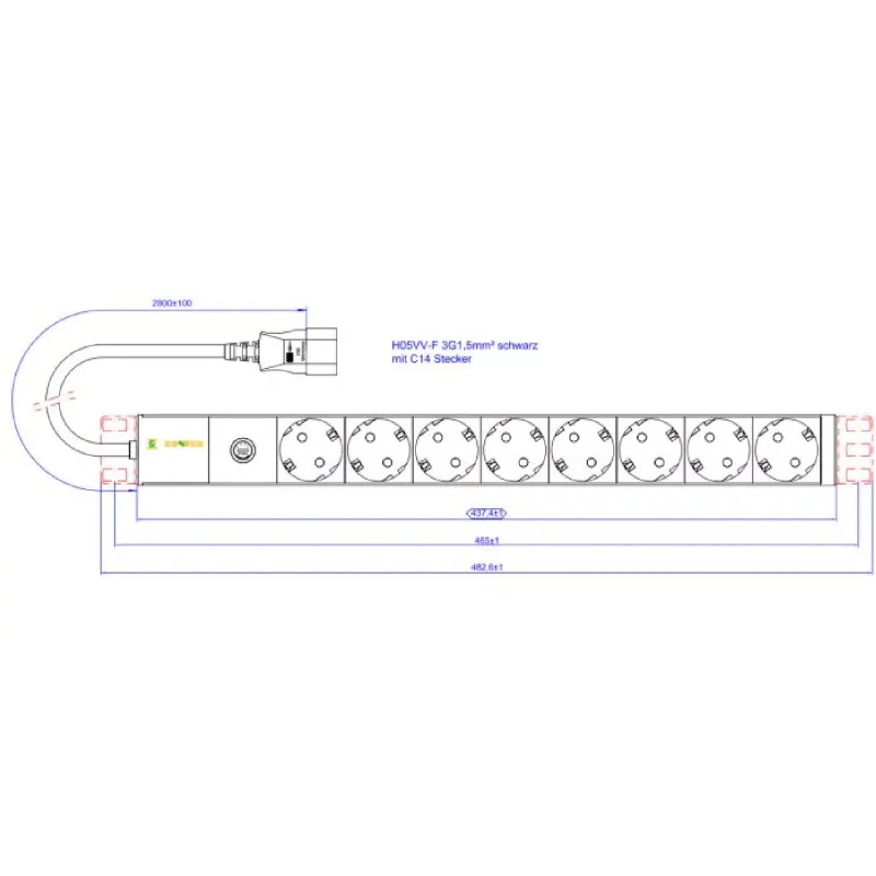 Блок распределения питания Conteg  (DP-RP-08-SCHUF-IEEC14)