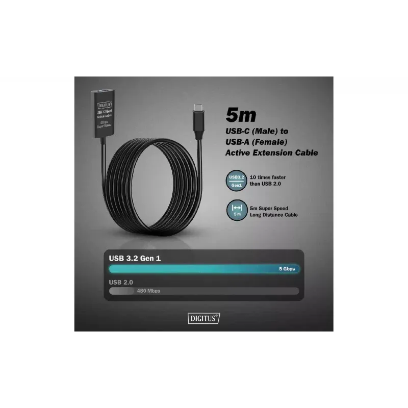 Подовжувач Digitus  Black (DA-73111)