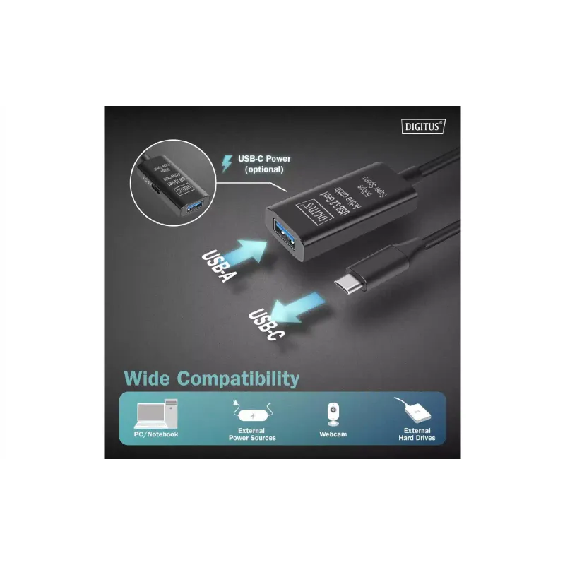 Подовжувач Digitus  Black (DA-73111)