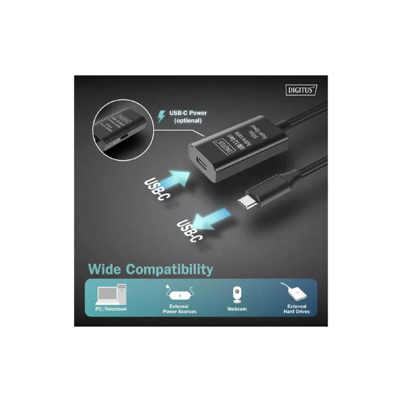 Подовжувач Digitus  Black (DA-73108)