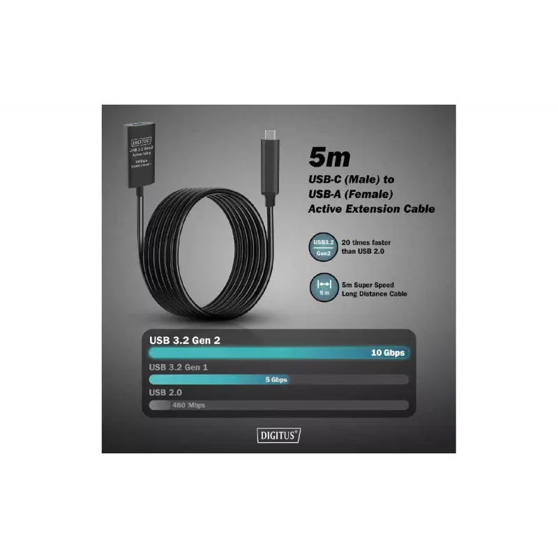 Podaljšek Digitus, Black (DA-73113)