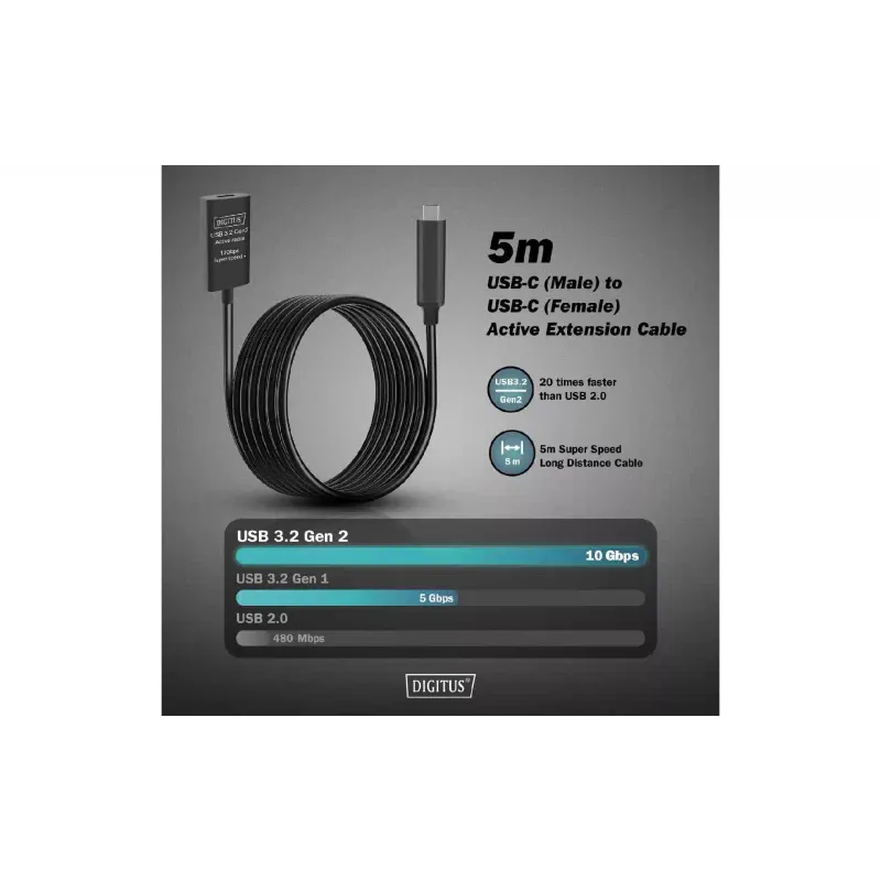 Podaljšek Digitus, Black (DA-73112)