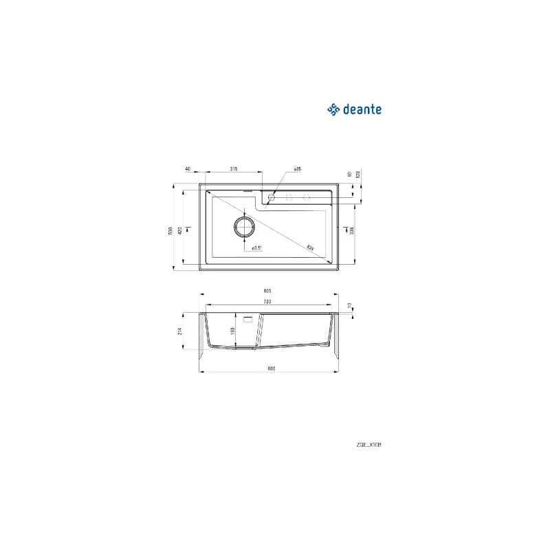 حوض المطبخ Deante (ZQE_G10B)