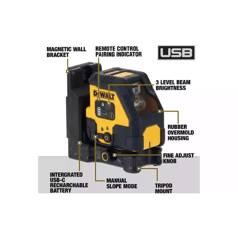 Lézeres szintező DeWALT (DCLE14201RB)