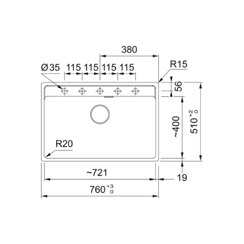 حوض المطبخ Franke, Gray (114.0720.005)