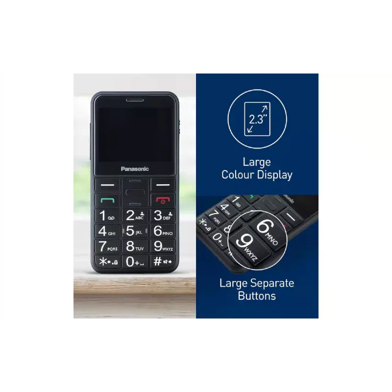 Мобилен телефон Panasonic, Black (KX-TU155EXBN)