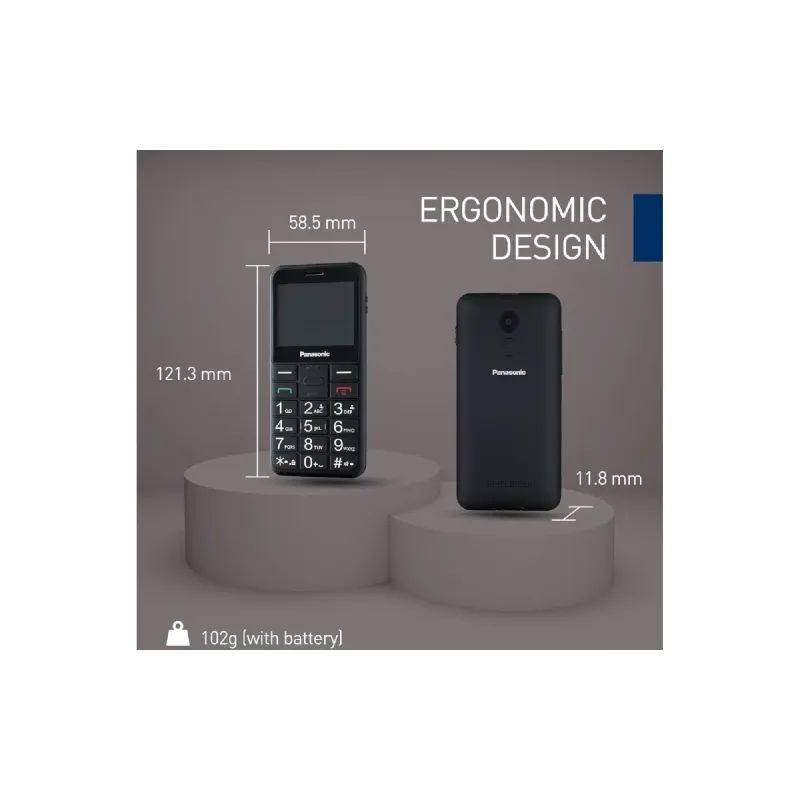 Мобилен телефон Panasonic, Black (KX-TU155EXBN)
