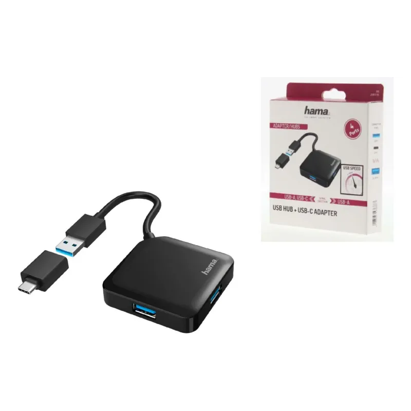 USB-vozlišče Hama, Black (00200116)