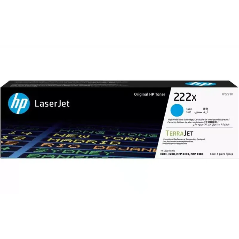 Cartucho HP HP 222X, Cyan (W2221X)