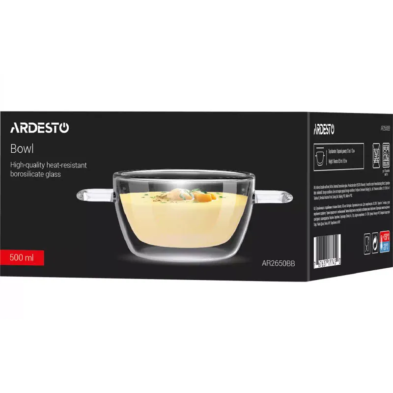 Tazón de sopa Ardesto, Transparent (AR2650BB)