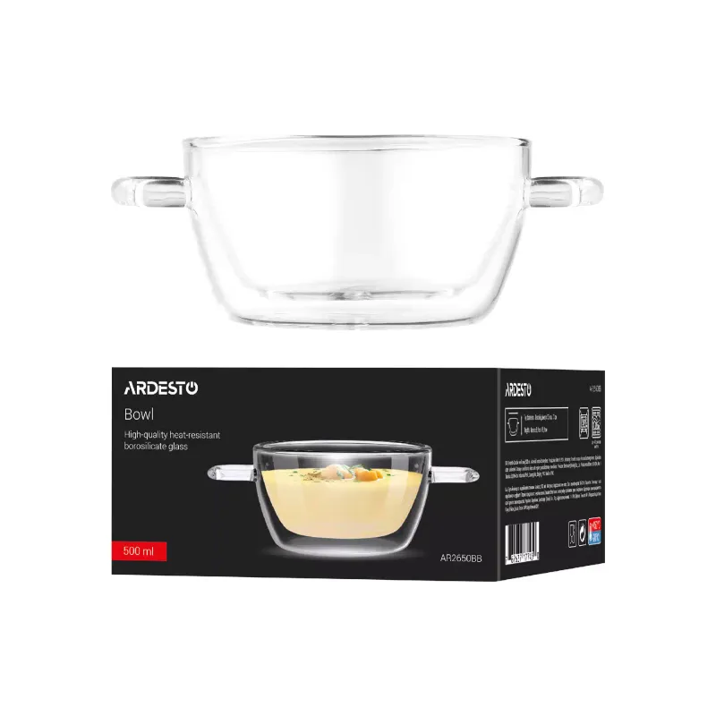 Tazón de sopa Ardesto, Transparent (AR2650BB)