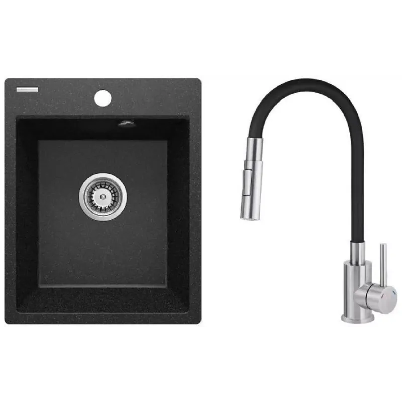 Kuhinjsko korito + mešalnik Deante Corio, Graphite (ZRCD2103)