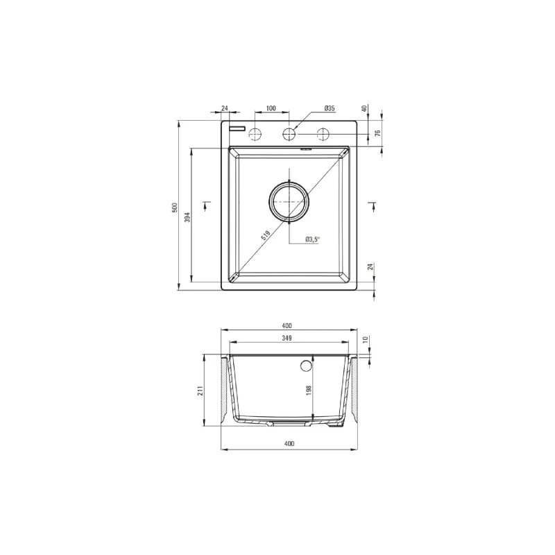 Kuhinjsko korito + mešalnik Deante Corio, Graphite (ZRCD2103)