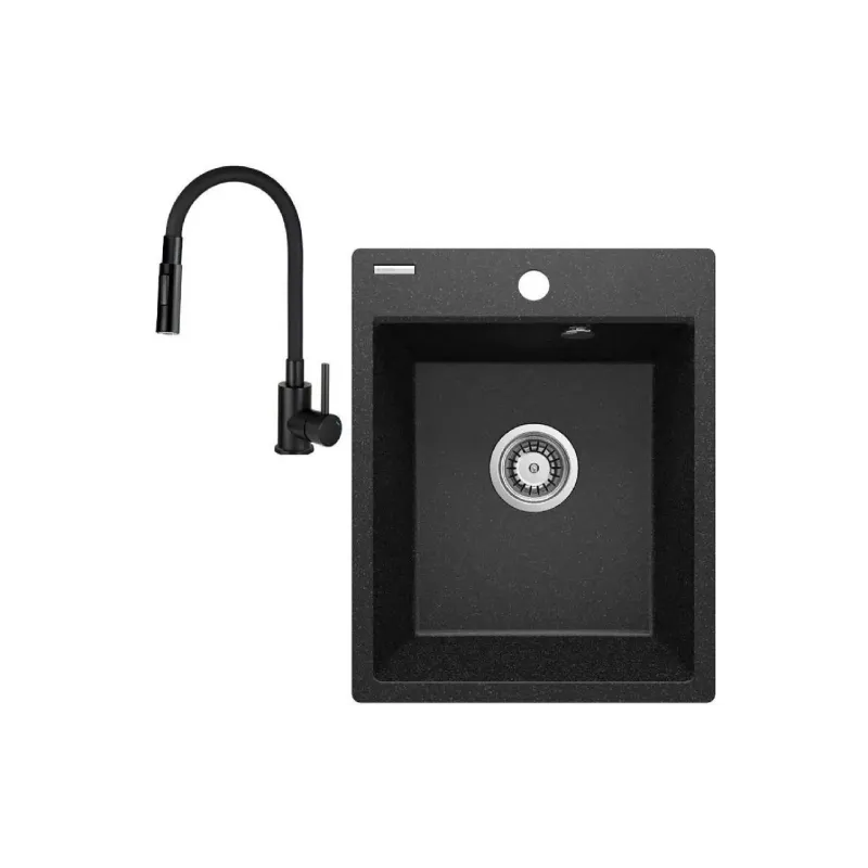 Кухонна мийка + змішувач Deante Corio, Graphite (ZRCE2103)