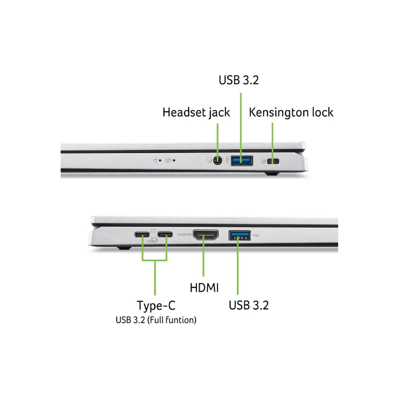 كمبيوتر محمول Acer Aspire Go AG15-32P, Silver (NX.J8XEU.003)