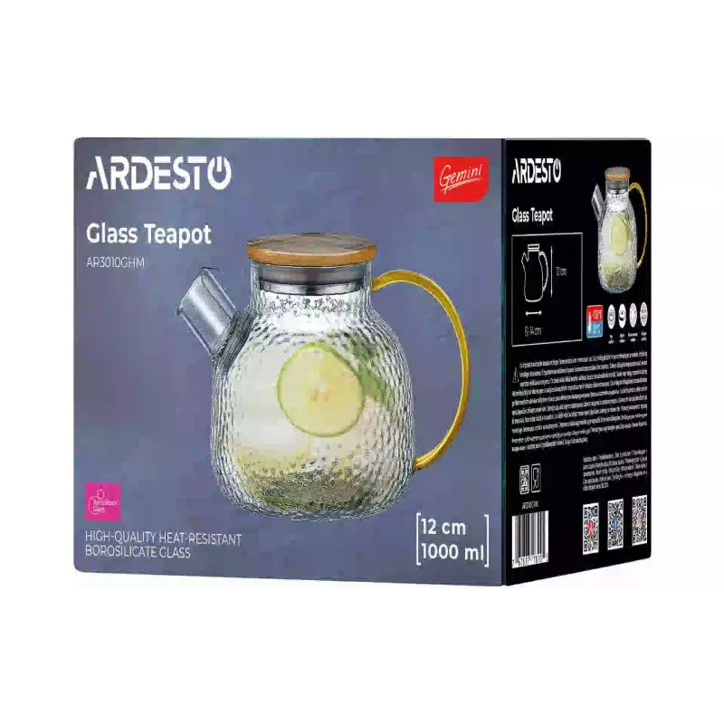 Čajnik Ardesto Gemini Dew, Transparent (AR3010GHM)