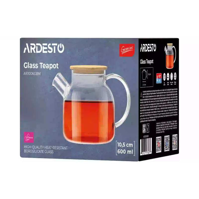 Чайник Ardesto Gemini, Transparent (AR3006GBM)