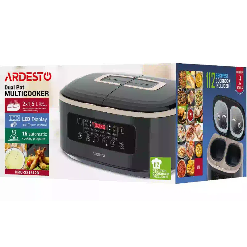 جهاز طهي متعدد الاستخدامات Ardesto, Black (DMC-SS1812B)