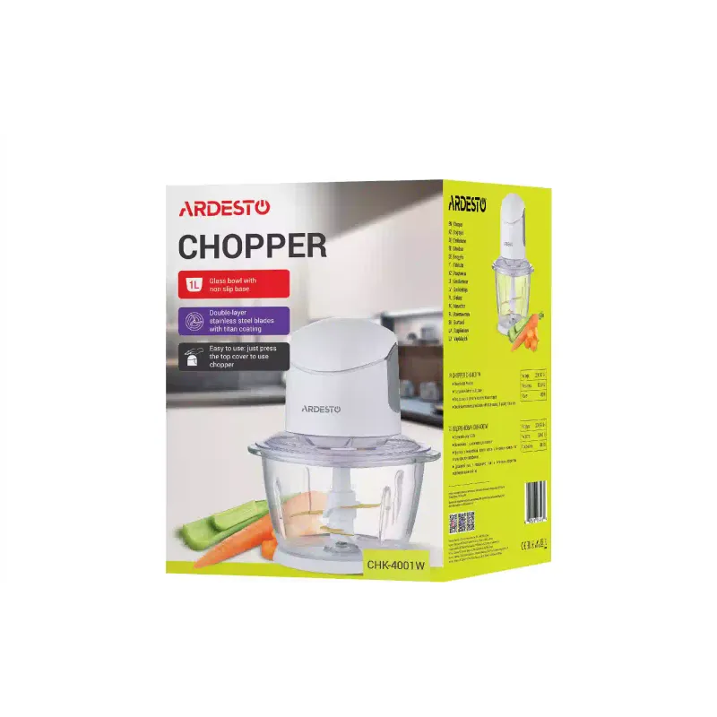 Подрібнювач Ardesto (CHK-4001W), 1000 мл, White