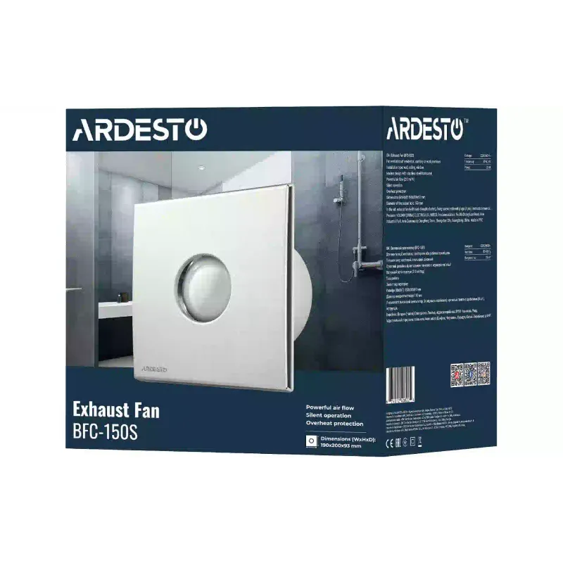 Elszívó ventilátor Ardesto, Silver (BFC-150S)