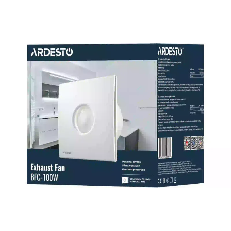 Elszívó ventilátor Ardesto, White (BFC-100W)