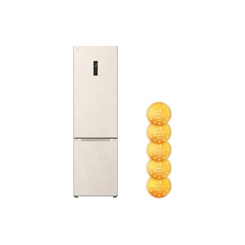 Fridge LG (GC-B509FEPW), 277/110 l, Beige