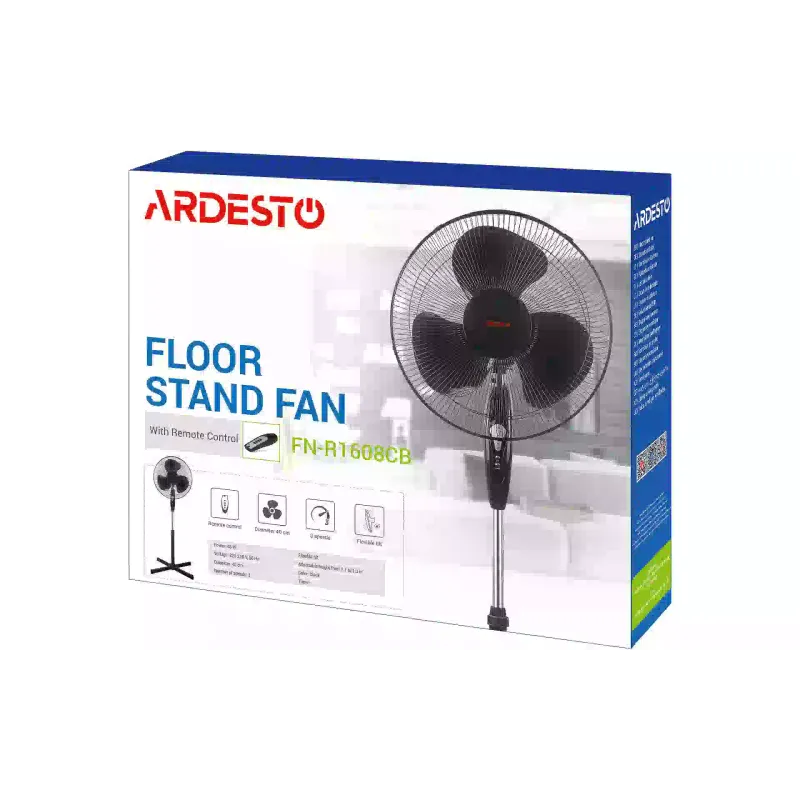 Ventilador de chão Ardesto, Black (FN-R1608CB)