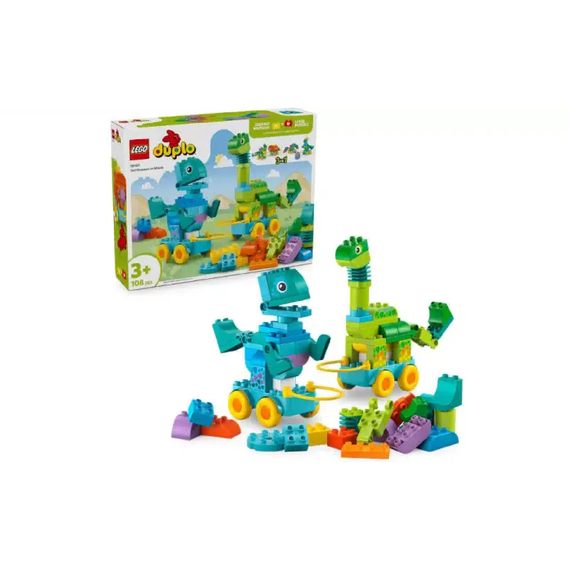 Κατασκευαστής LEGO Duplo Town Dinosaurs on Wheels 3in1 (10451)