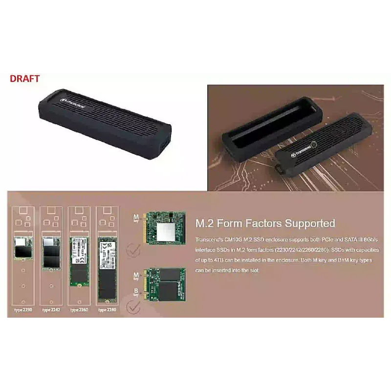 Fall für SDD Transcend, Black (TS-CM10G)