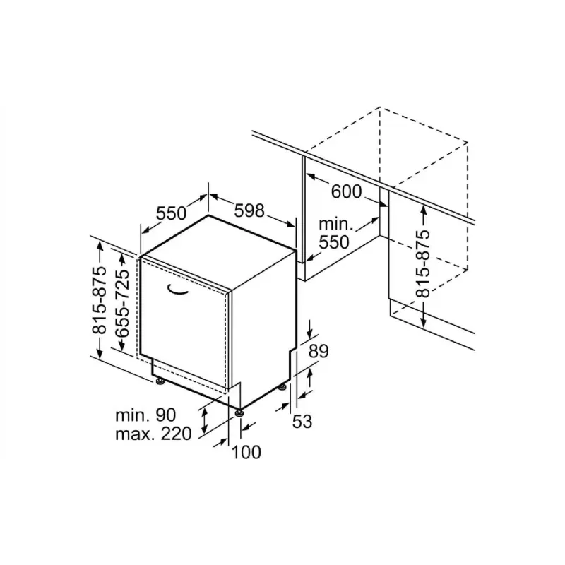 Vgradni pomivalni stroj Siemens, White (SN65ZX19CE)