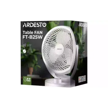 Вентилятор настільний Ardesto, White (FT-B25W)