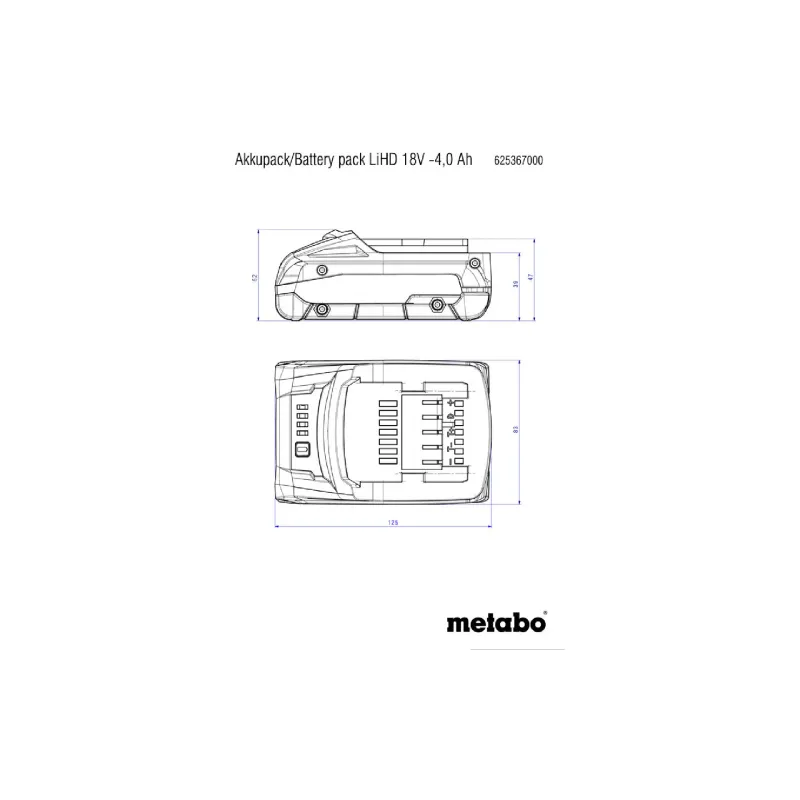 Аккумулятор Metabo (625367000)