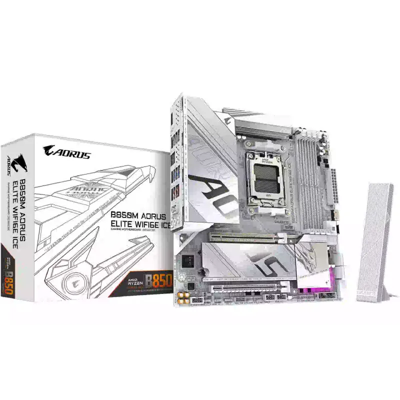 Материнська плата Gigabyte Aorus Elite B850M B850M (B850M A ELT WF6E ICE), sAM5, Ice