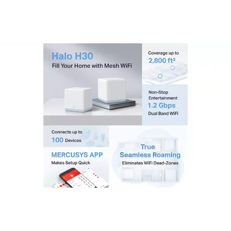 نظام واي فاي Mercusys (Halo-H30-2-pack)