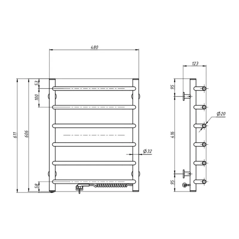Heated towel rail Navin (12-006030-4860)
