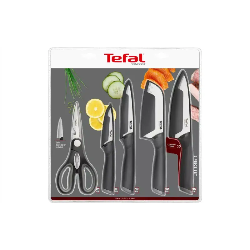Набор ножей Tefal Comfort, нерж. сталь, 5 шт (K2215S55)