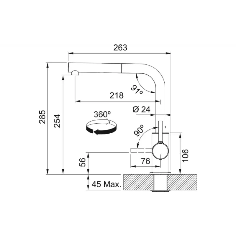 Βρύση κουζίνας Franke, Black (115.0712.435)