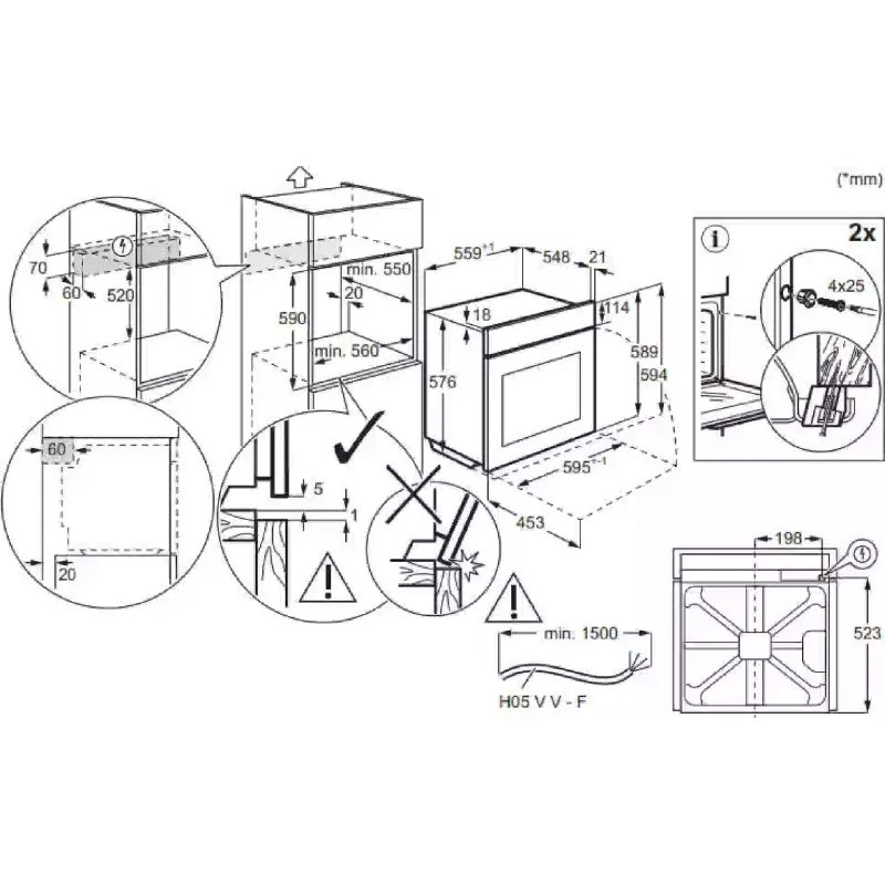 Духова шафа Electrolux (LOE8F38S), 72 л, Champagne