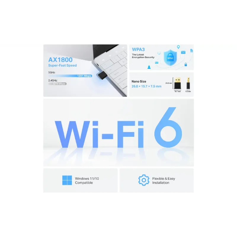 محول واي فاي TP-Link (Archer TX20U Nano)