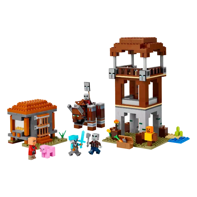 منشئ LEGO Minecraft The Pillager Outpost and Ravager (21278)