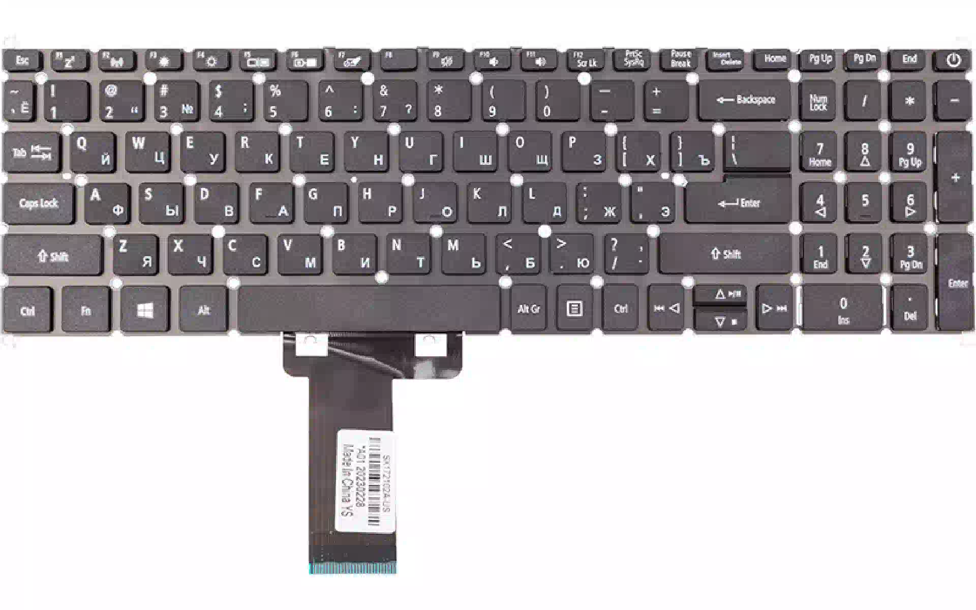 لوحة مفاتيح للكمبيوتر المحمول PowerPlant, Black (KB315987) لوحة مفاتيح للكمبيوتر المحمول PowerPlant, Black (KB315987)